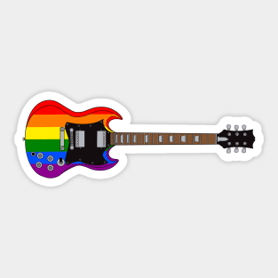 Rainbow Pride Flag Electric Guitar Sticker